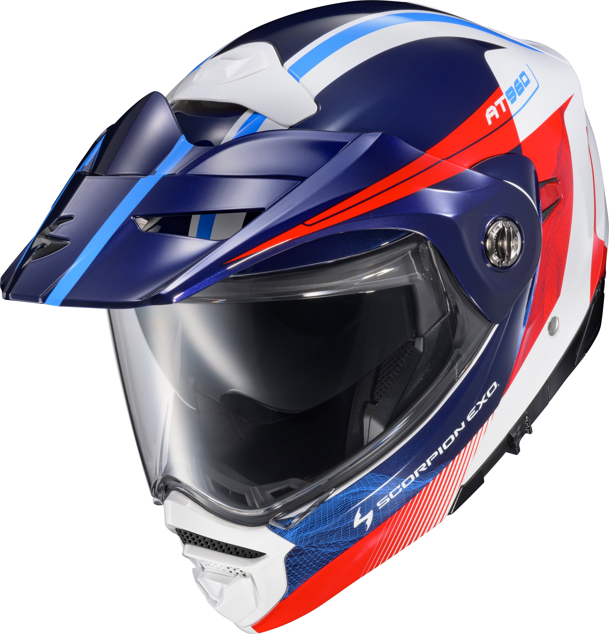 Scorpion EXO EXO-AT960 Modular Helmet Topographic 2 in Red, White & Blue - 2X-Large