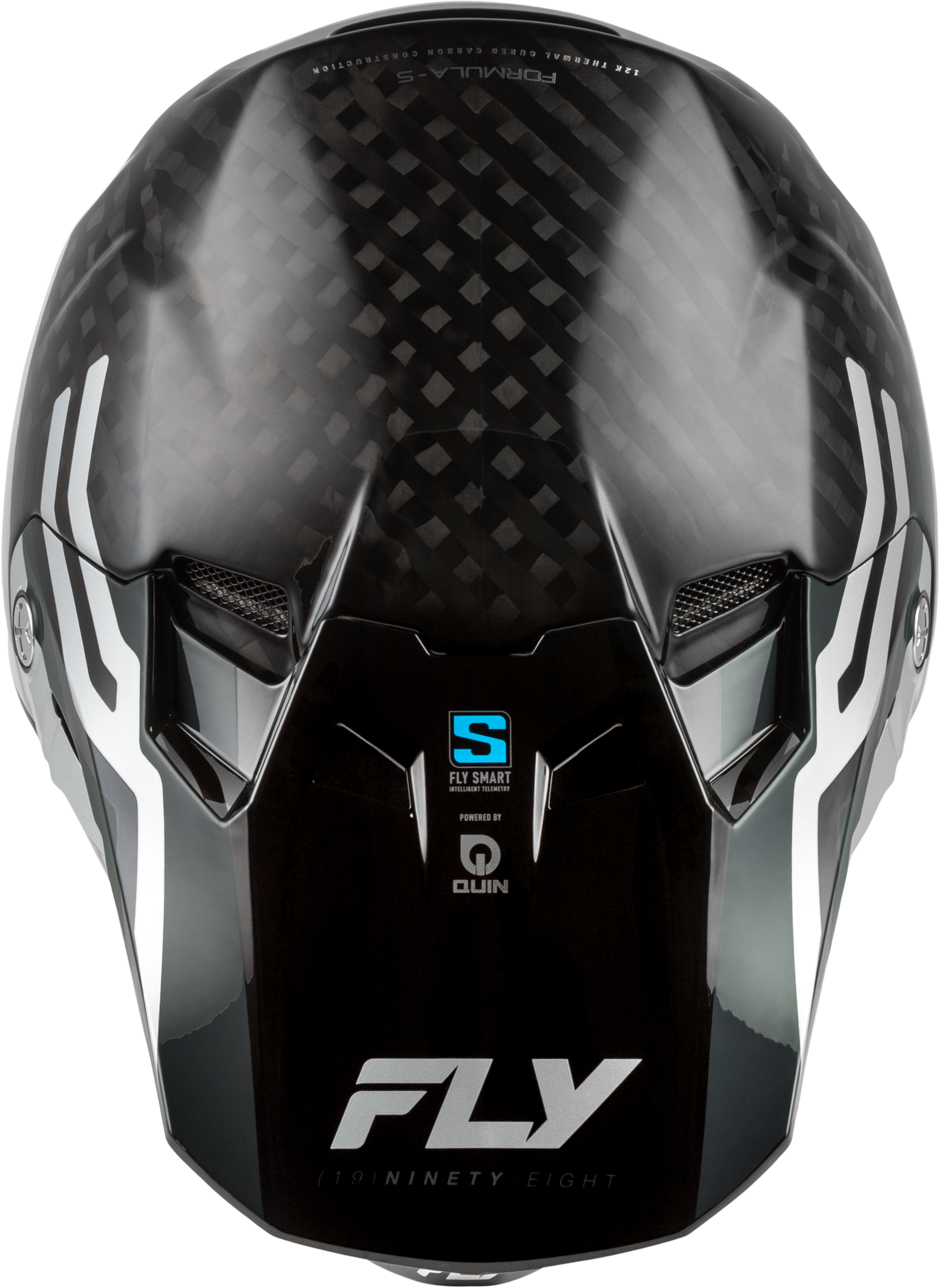 Fly Racing Formula S Carbon Byte Helmet X-Small Black Carbon/Grey/Silver