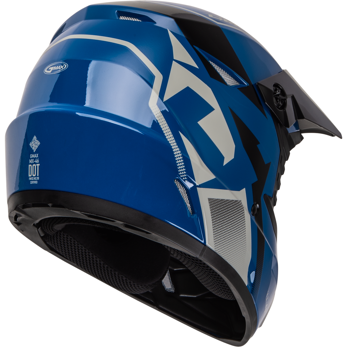 GMAX MX-46 Off-Road Helmet – Blue/Black/Grey, X-Large, Lightweight, DOT Approved