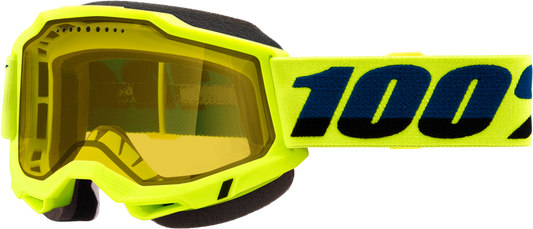 100-Percent Accuri 2 Snowmobile Goggle Neon Yellow with Yellow Lens
