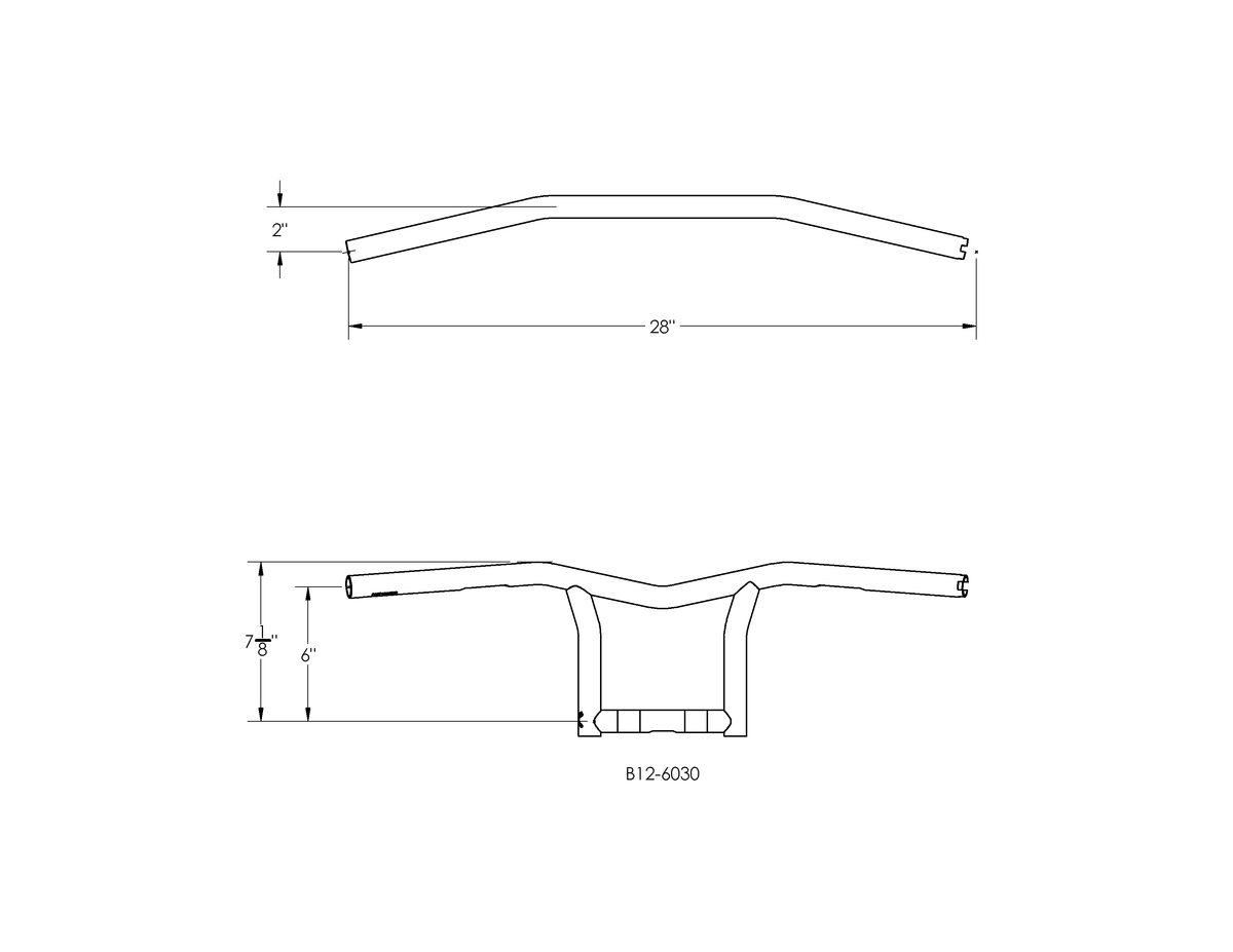 BURLY BRAND Sid 8-Inch Handlebar with 1-Inch Diameter in Chrome Finish