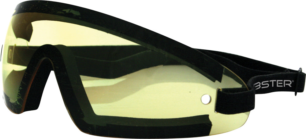 Bobster Wrap Around Sunglasses Black with Yellow Lens - Impact-Resistant Polycarbonate Eyewear