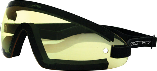 Bobster Wrap Around Sunglasses Black with Yellow Lens - Impact-Resistant Polycarbonate Eyewear