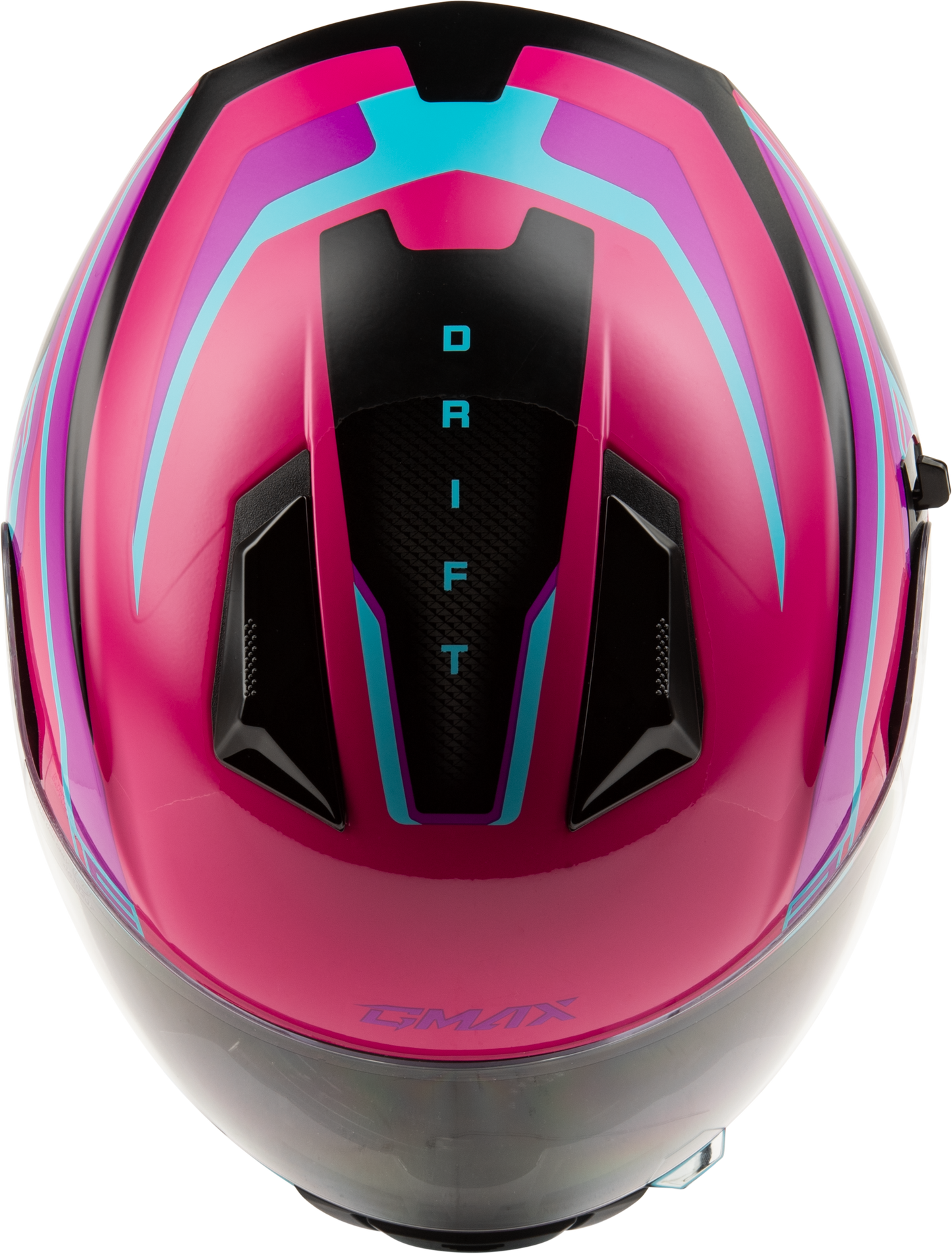 GMAX F11811394 FF-18 Drift Full-Face Helmet - Small, Pink/Blue/Black with Sun Shield and Advanced Ventilation