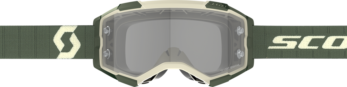 SCOTT Fury LS Goggle Kaki Green with Grey Lens – Offroad Eyewear for Optimal Vision