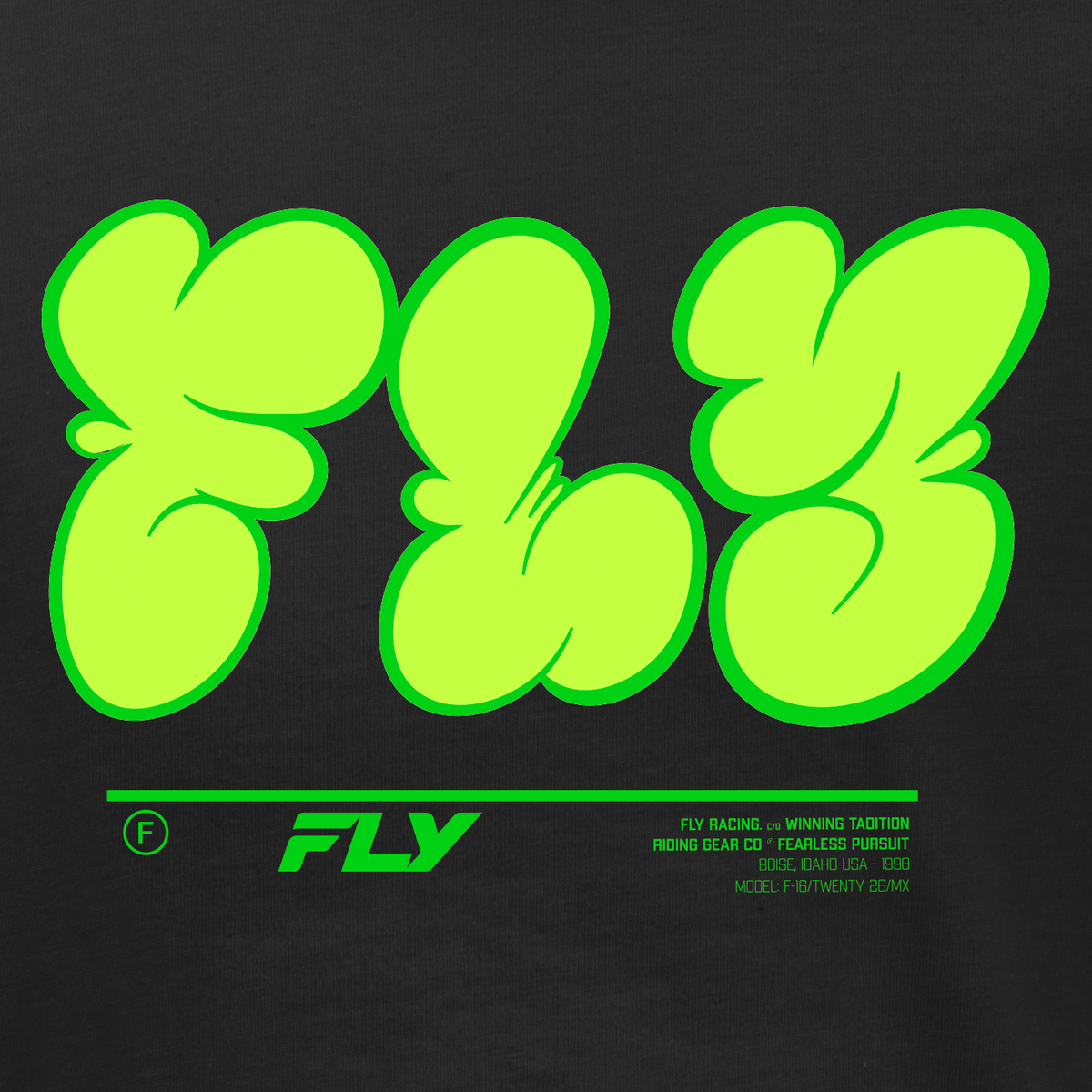 Fly Racing Youth Graffiti Tee in Black - Size Small