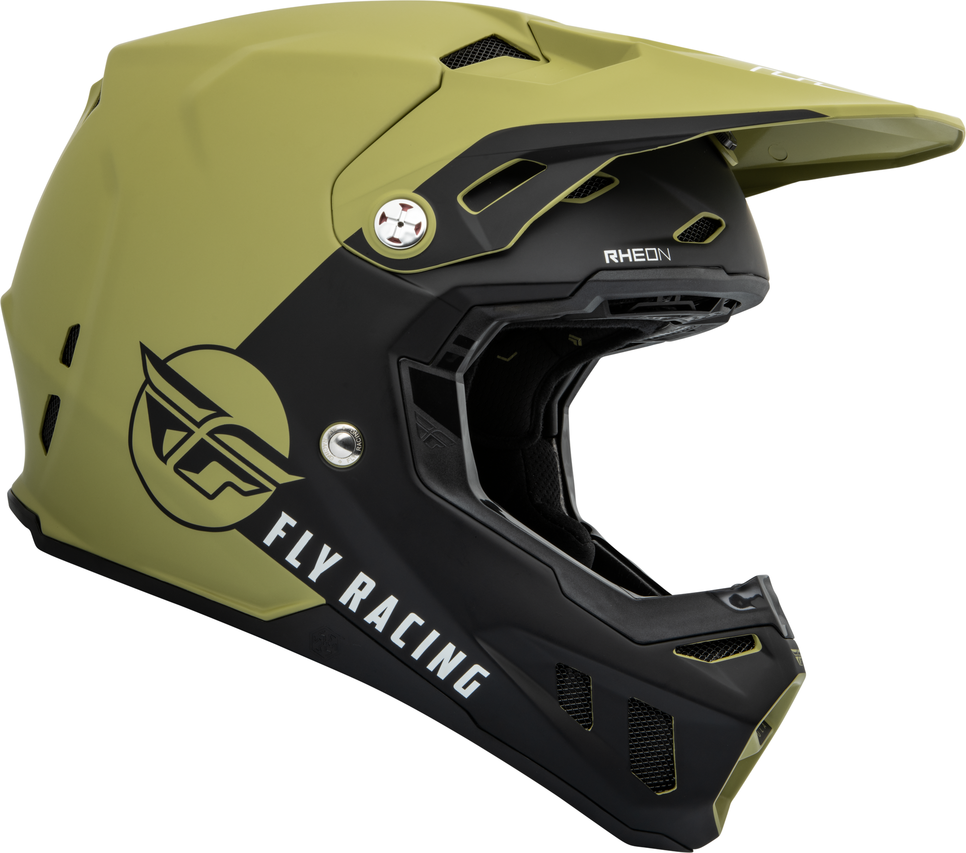 Fly Racing Youth Formula CC Centrum Helmet Matte Olive Green and Black for Off-Road