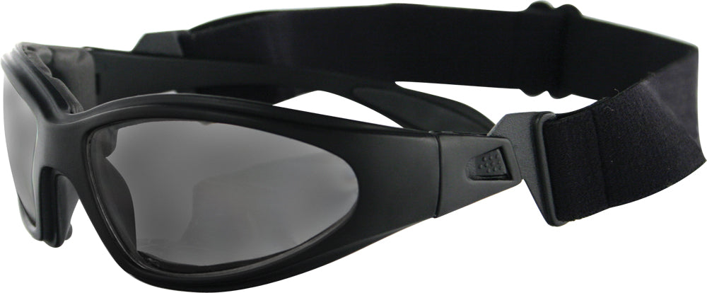 Bobster GXR001 Wraparound Polycarbonate Sunglasses with Smoke Lenses and Detachable Strap