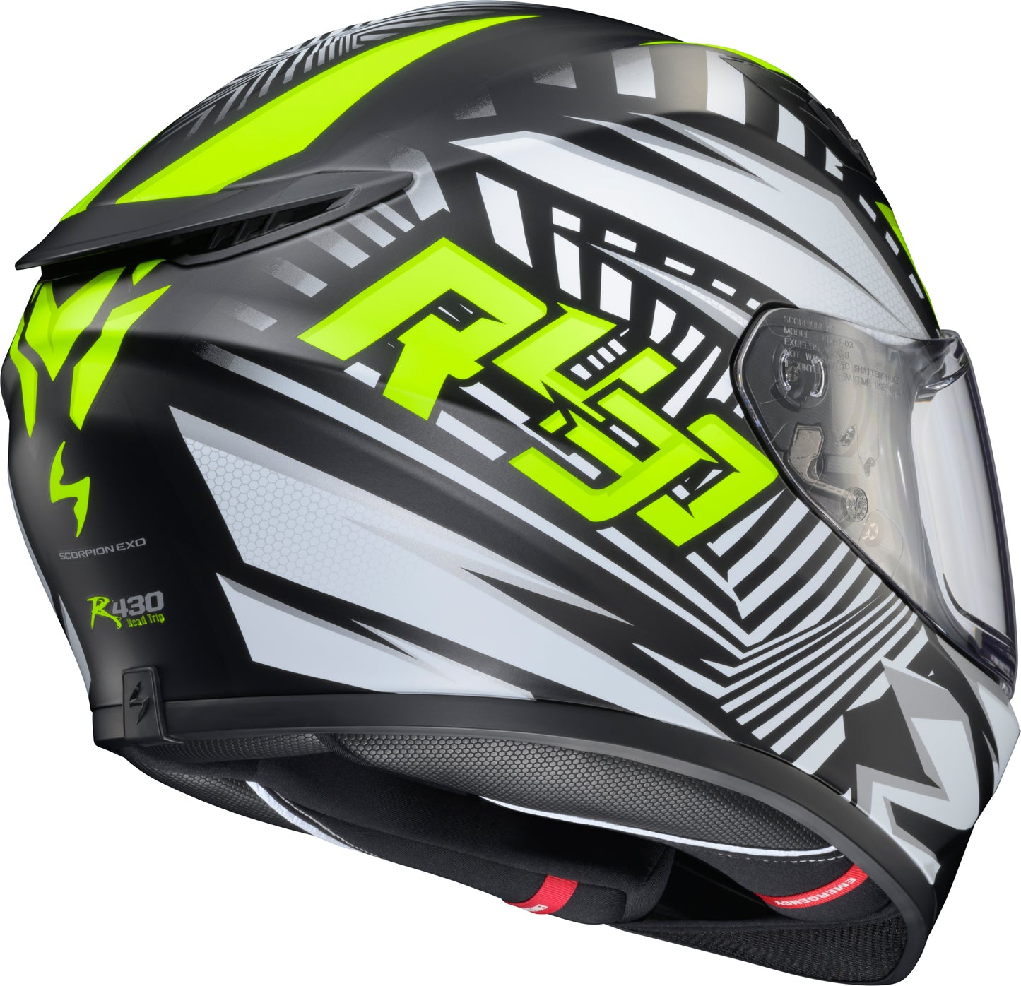 SCORPION EXO Exo R430 Full Face Helmet Head Trip Hi-Vis Yellow 2X-Large