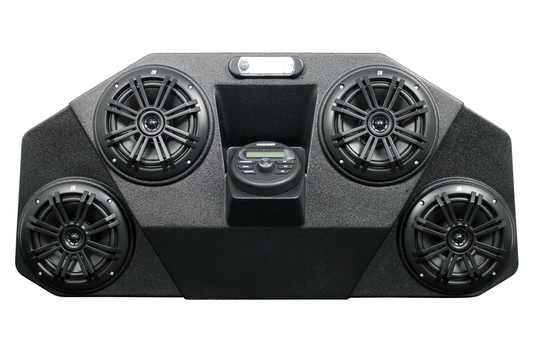 HOPPE HPEL-0102 Marine Audio System with 4 Kicker KM-Series Speakers and Full Spectrum RGB LED Lighting for Kawasaki KRX 1000 Teryx