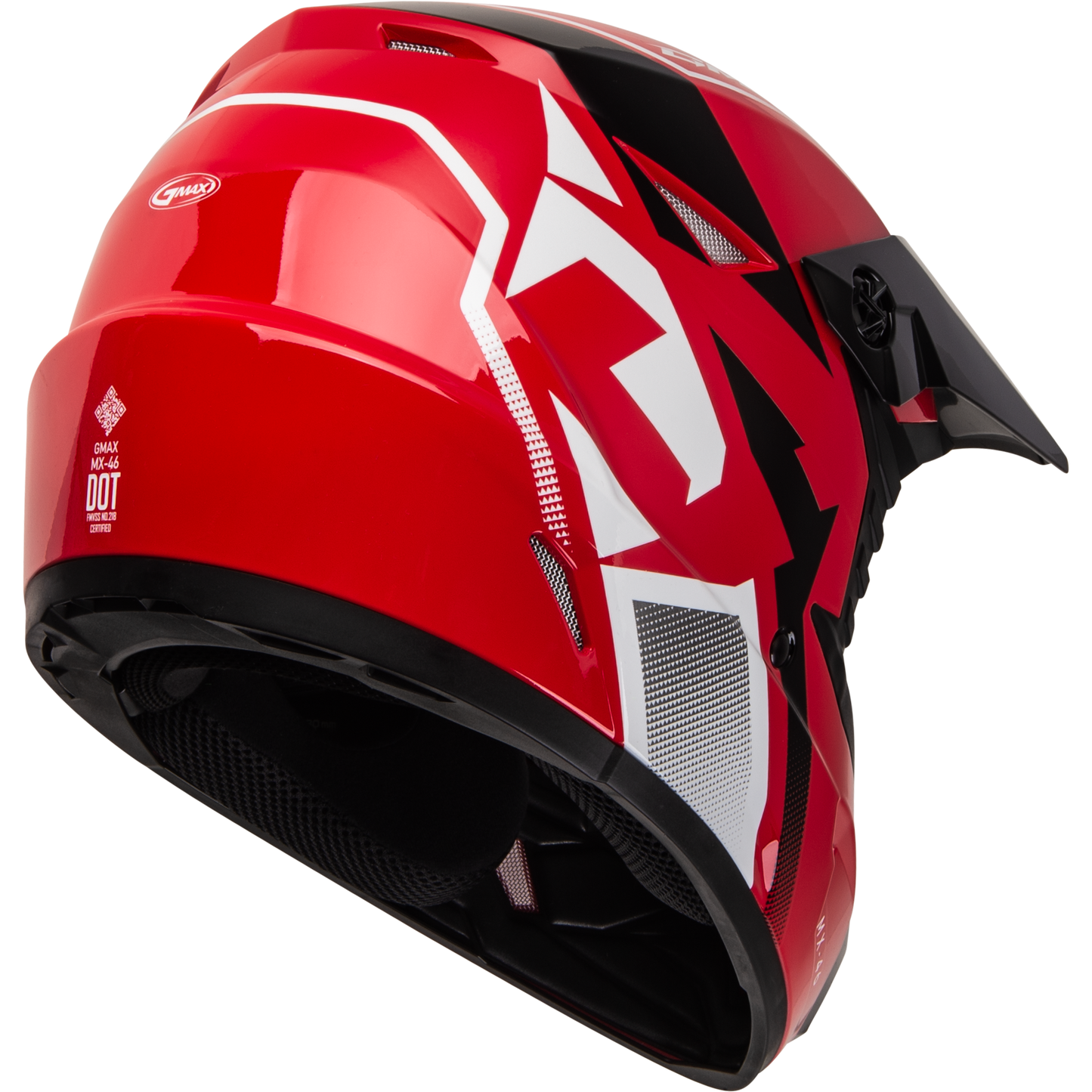 GMAX MX-46 Off-Road Helmet with 19 Vents, Medium, Red/Black/White