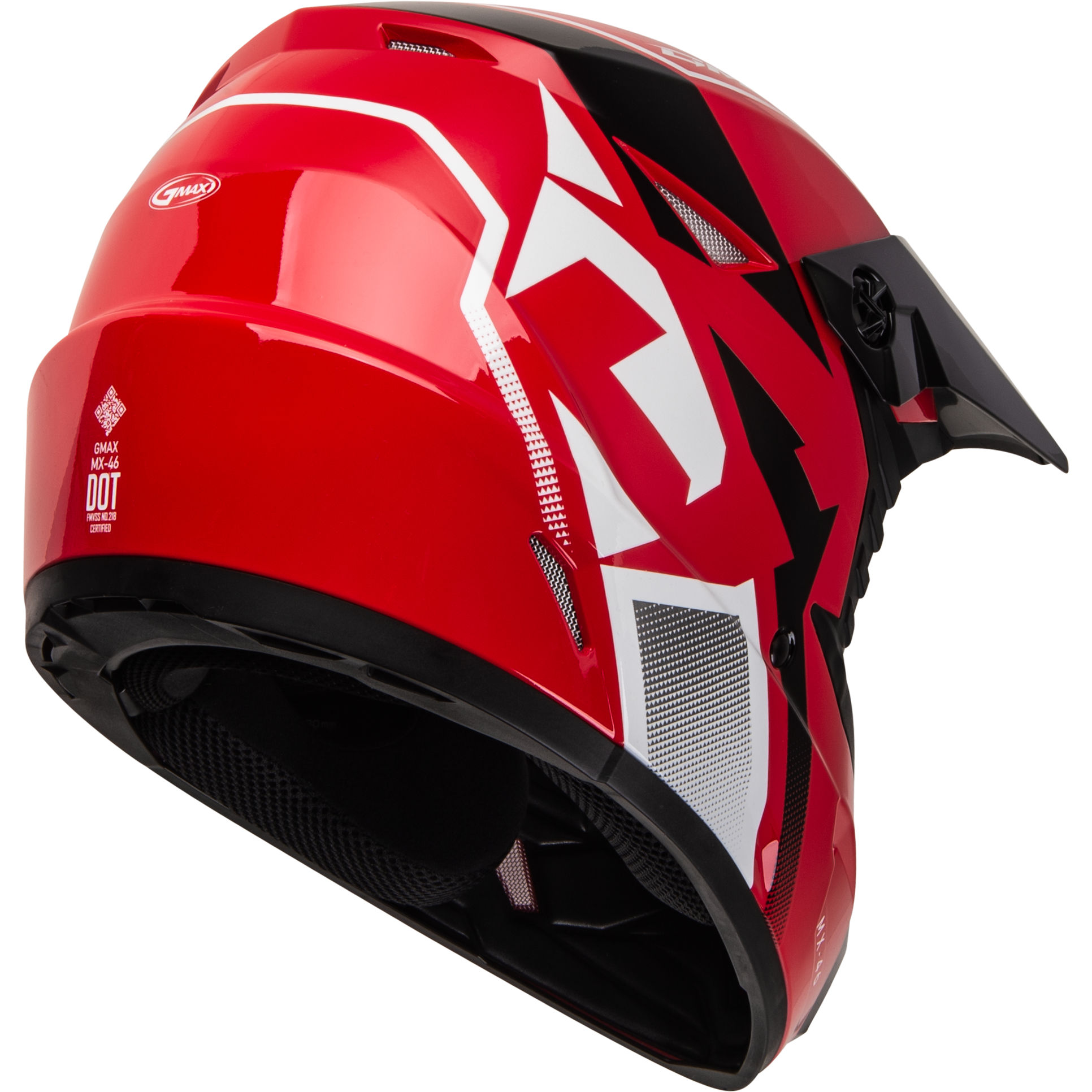 GMAX MX-46 Off-Road Helmet with 19 Vents, Medium, Red/Black/White