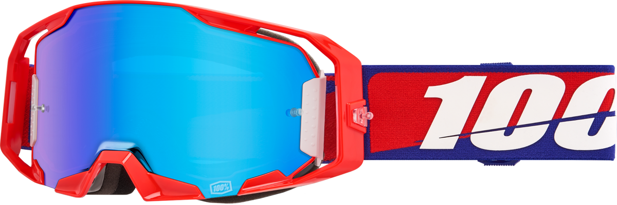 100 Percent Armatic Goggle with Mirror Blue Lens for Offroad Motocross