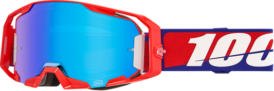 100 Percent Armatic Goggle with Mirror Blue Lens for Offroad Motocross