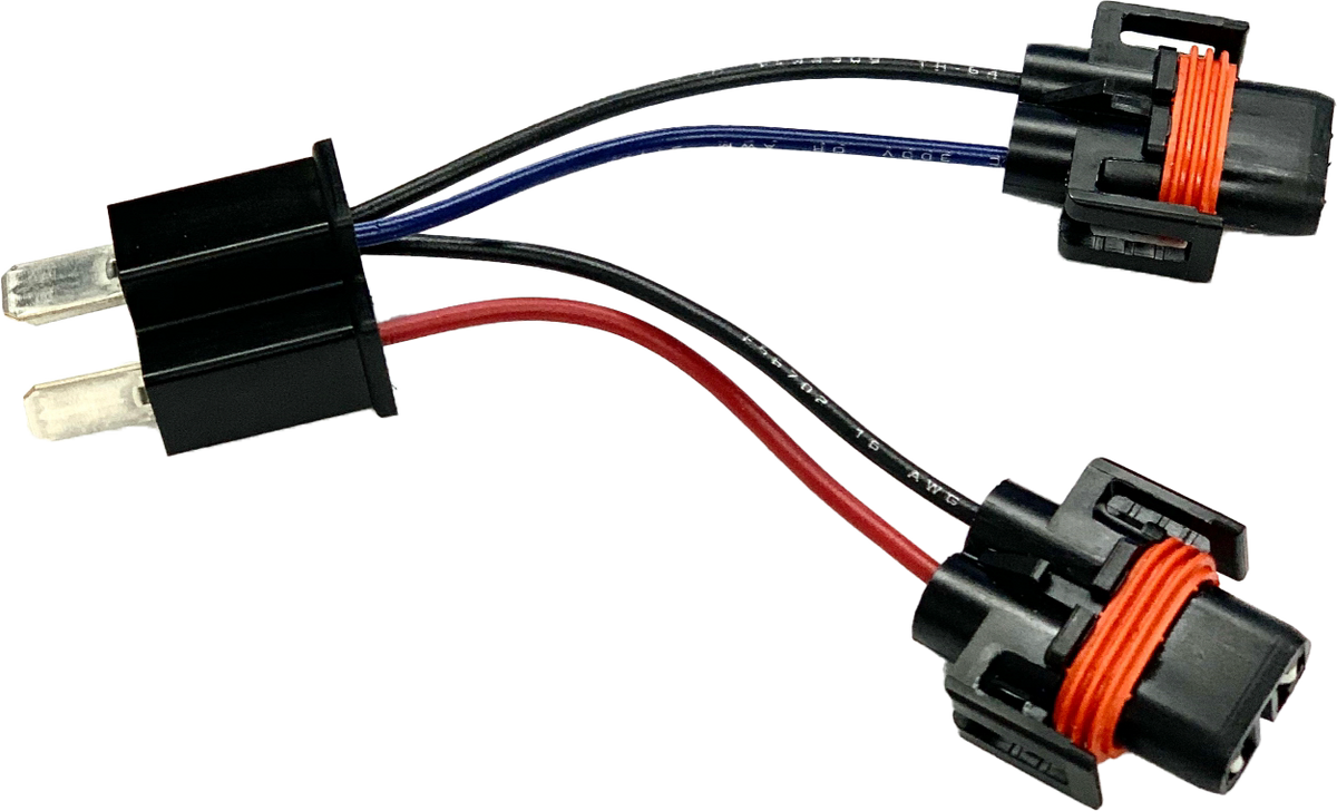 NAMZ Custom Cycle Headlight Adapter Pigtail with Female H9/H11 to Male H4 Connector for V-Twin Motorcycles