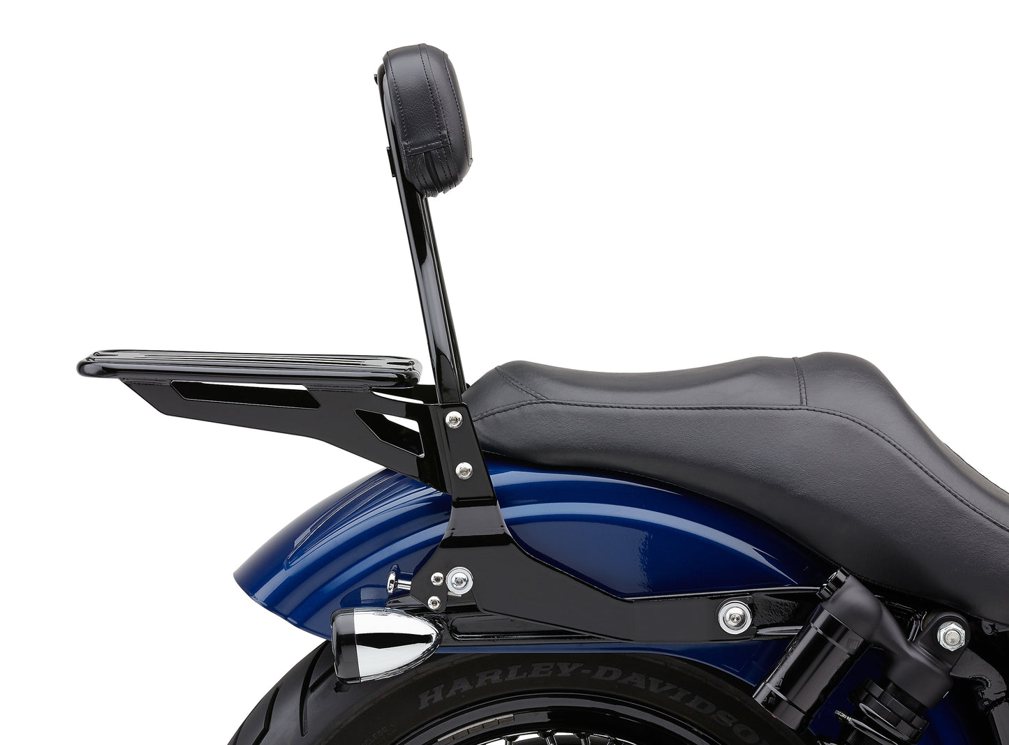 COBRA Detachable Backrest for Dyna 2006-2017 with Round Black Sissy Bar and Mounting Hardware