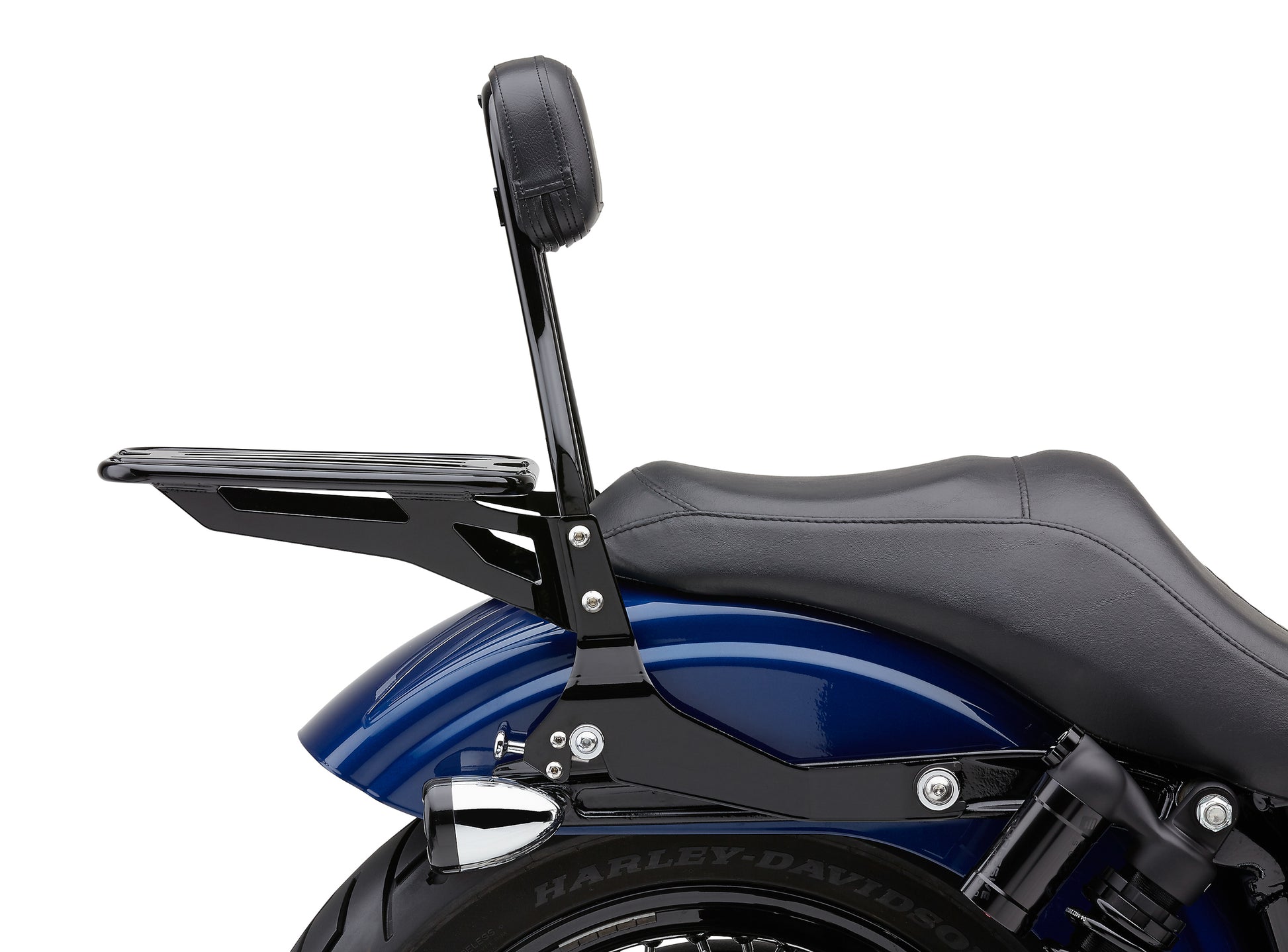 COBRA Detachable Backrest for Dyna 2006-2017 with Round Black Sissy Bar and Mounting Hardware