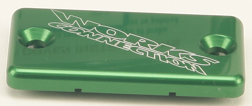 WORKS Front Brake Cover for Kawasaki KX85 - Green Aluminum Handlebar Component