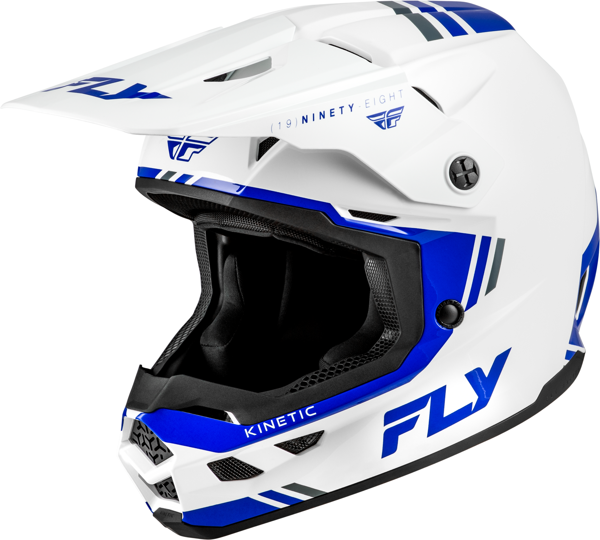 FLY Racing Kinetic Verdict Helmet 2X-Large White/Blue/Grey for Off-Road Motorcycling