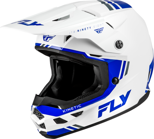 FLY Racing Kinetic Verdict Helmet 2X-Large White/Blue/Grey for Off-Road Motorcycling