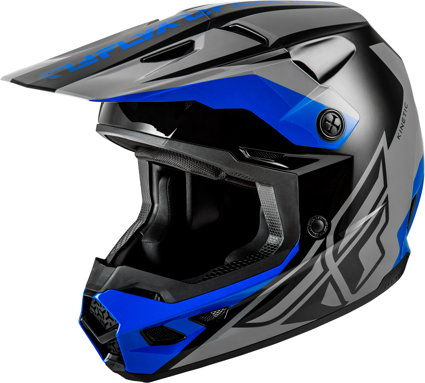 Fly Racing Kinetic Crest Helmet 2X-Large Grey/Black/Blue for Off-Road Motorcycling