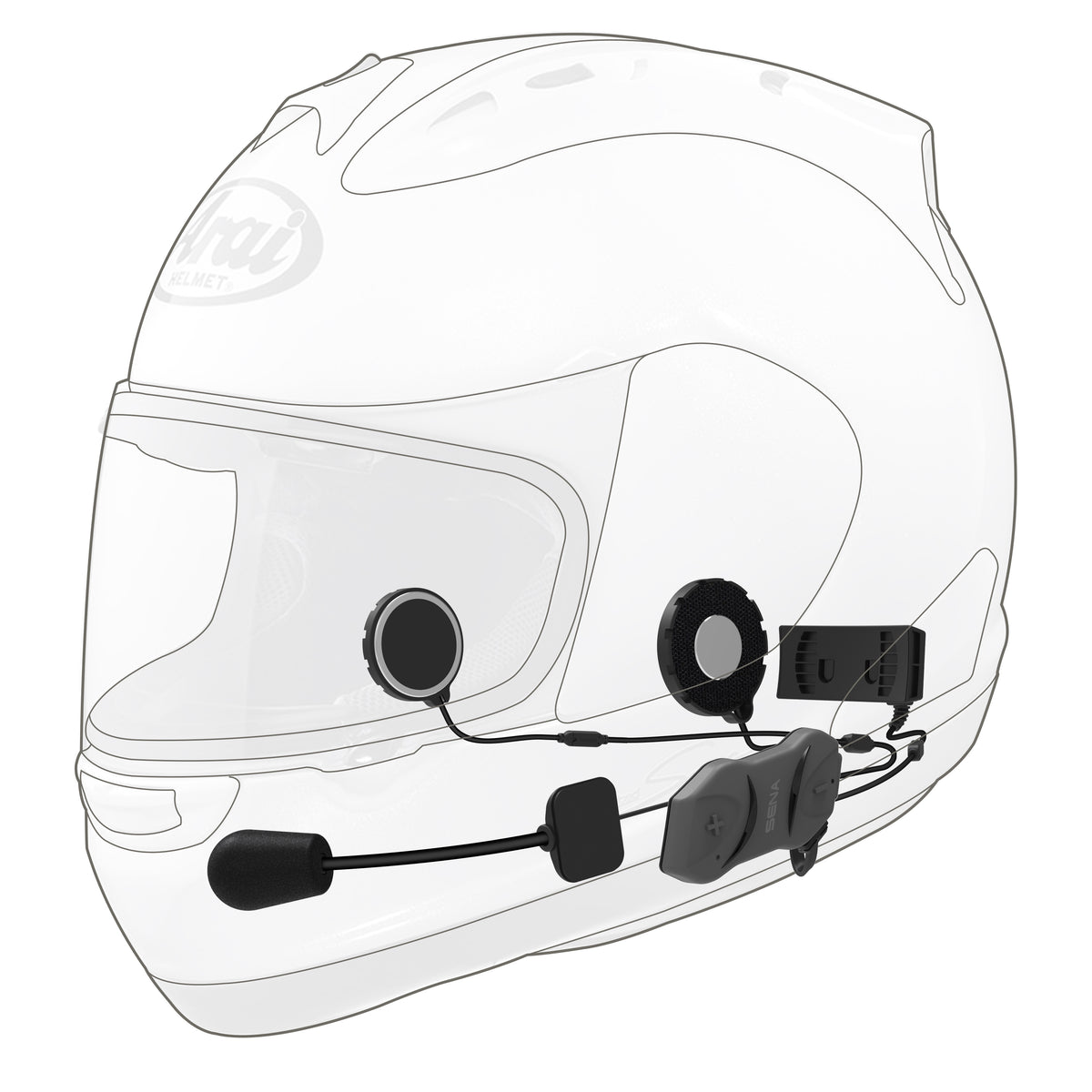 SENA 10R Low Profile Bluetooth Headset with Intercom and Remote Control