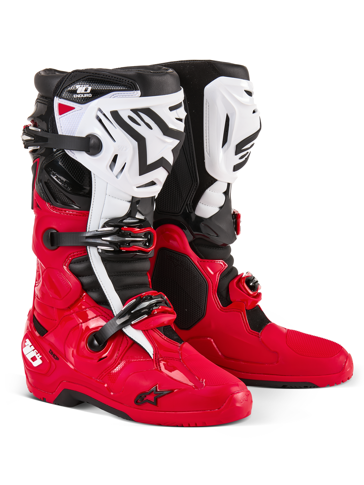 Alpinestars Tech 10 Enduro Boots US 14 Bright Red/Black/White – Offroad Motorcycle Footwear