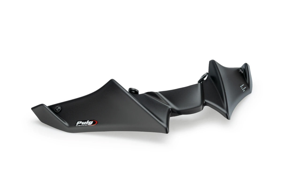 PUIG Downforce Front Spoiler for Street Motorcycles - Matte Black (Part 21133J)