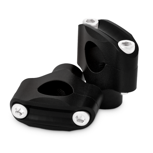 Burly Brand Reaper Riser Clamp 2-Bolt 1-1/2in Tall for 1in Bar, Set - Texture Black