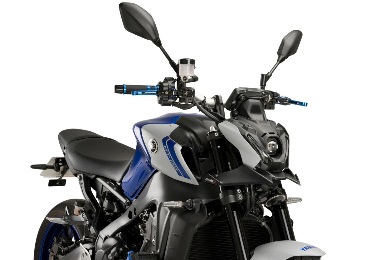 PUIG Downforce Front Spoiler for Street Motorcycles - Matte Black (Part 21133J)