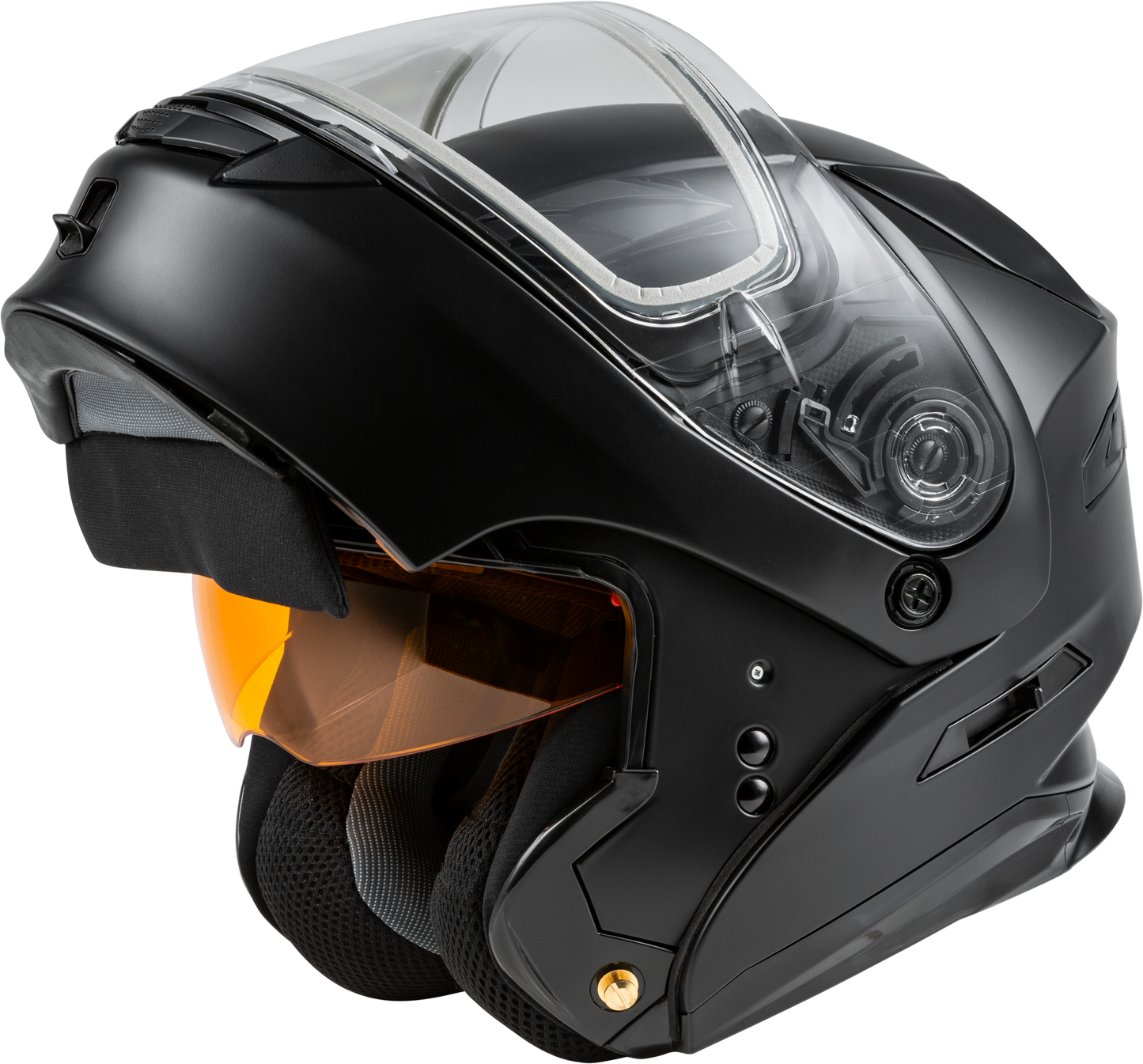 GMAX MD-01S Large Matte Black Modular Snow Helmet with Quick Release Buckle and Integrated LED Light
