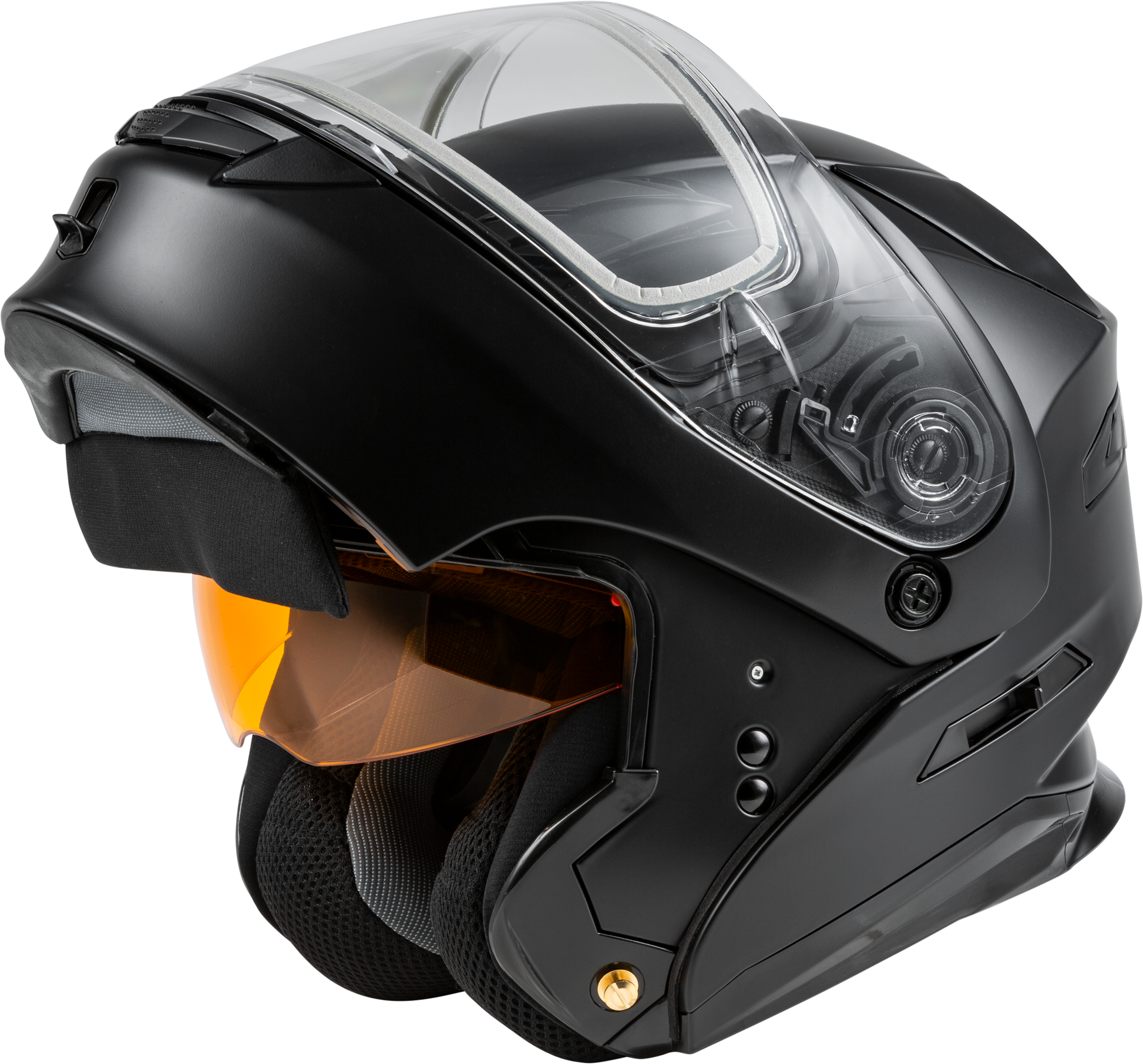 GMAX MD-01S Matte Black Modular Snow Helmet with Quick Release Buckle and Integrated LED Light