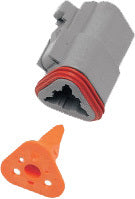 NAMZ Custom Cycle DP-3G 3-Wire Grey Deutsch Connector for V-Twin Electrical Systems