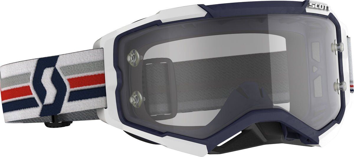 SCOTT Fury Goggle Blue/White with Clear Lens – Offroad Motocross Eyewear