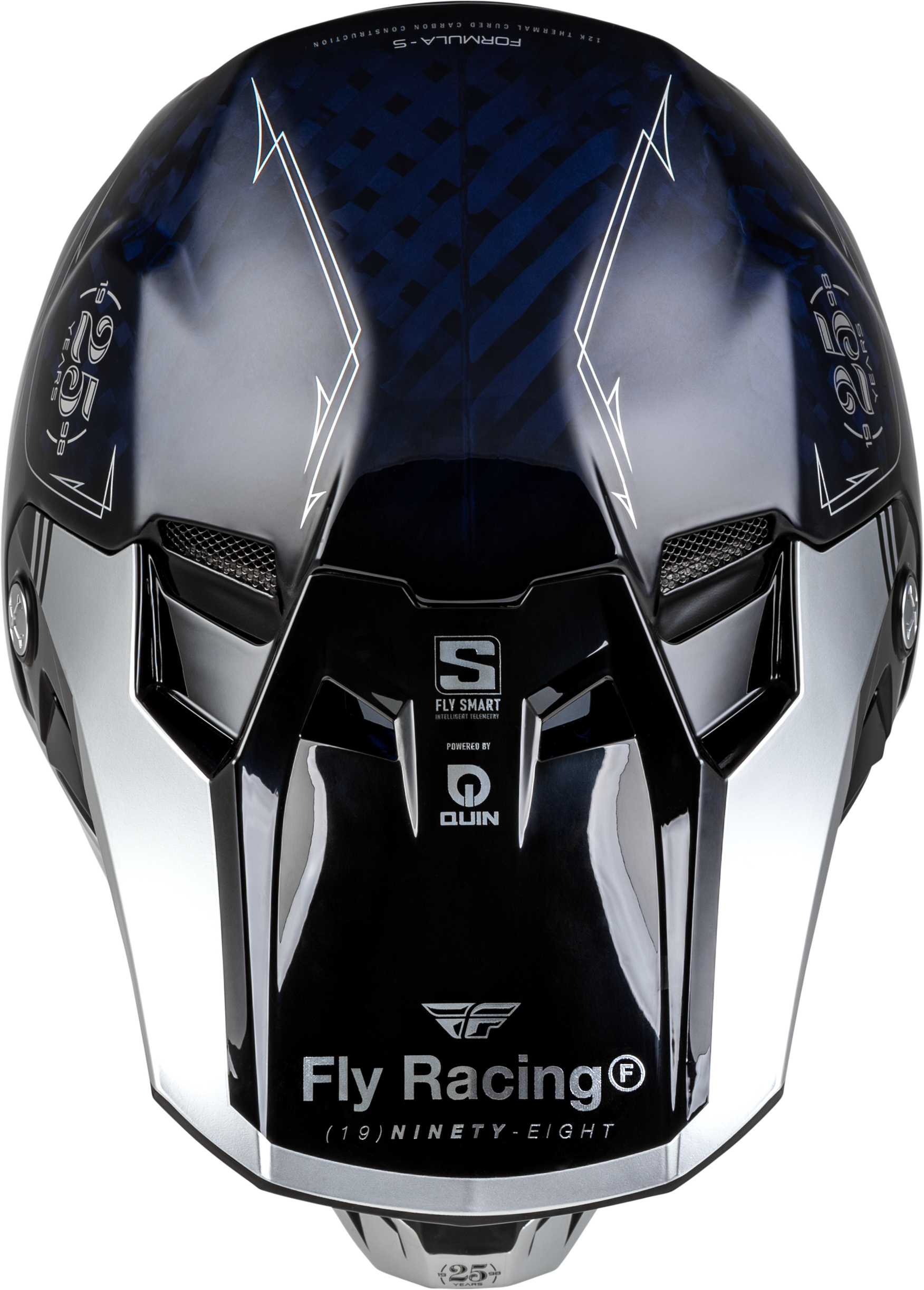 Fly Racing Youth Formula S Carbon Legacy Helmet - Navy/Silver, Large