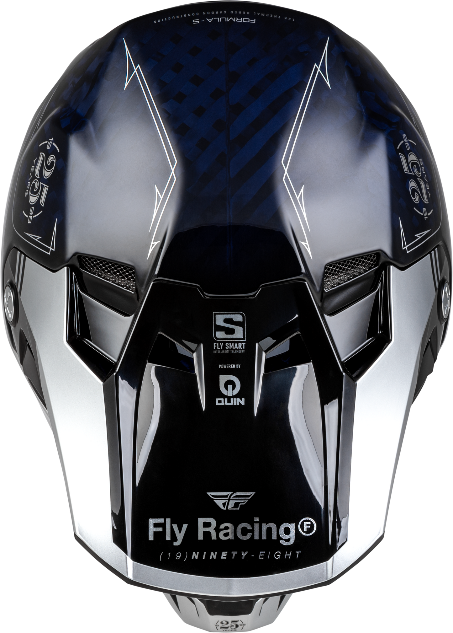 Fly Racing Formula S Carbon Legacy Helmet - Navy/Silver, 2X-Large Offroad Full-Face Helmet
