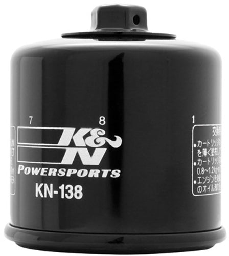 K&N KN-138 Synthetic Media Oil Filter for Street Motorcycles and Bikes