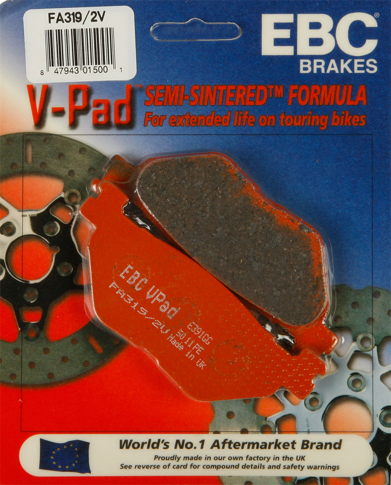 EBC Brakes V Series Brake Pads for Yamaha Cruiser and Big Twin Models – Part Number FA319/2V