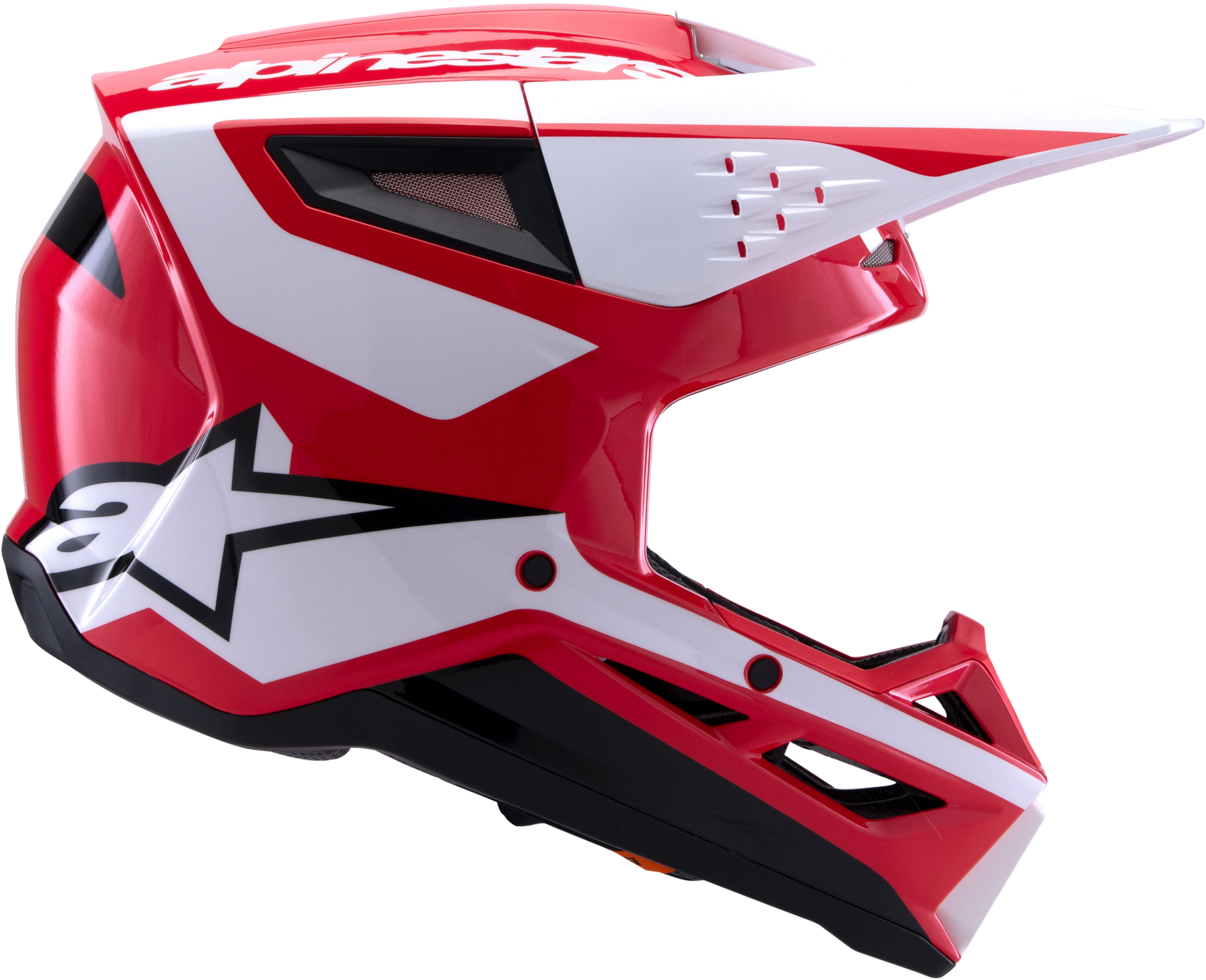 Alpinestars SM3 Off-Road Helmet Small - Red/White/Black Gloss with Advanced Safety Features