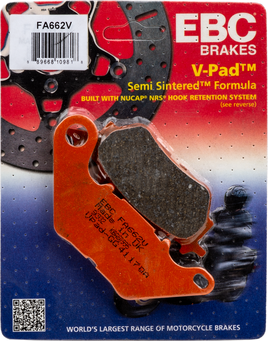 EBC Fa662V Semi Sintered V Series Brake Pads for Yamaha YZF-R3 and MT-03