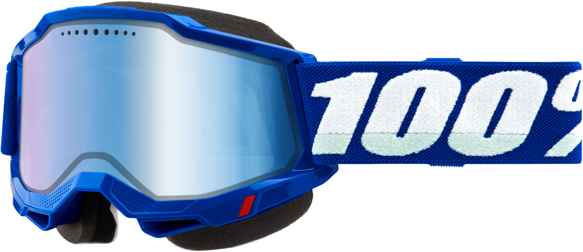 100-Percent Accuri 2 Snowmobile Goggle with Blue Mirror Lens for Superior Visibility and Comfort