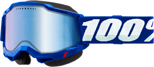 100-Percent Accuri 2 Snowmobile Goggle with Blue Mirror Lens for Superior Visibility and Comfort