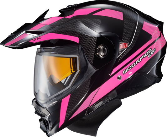 Scorpion EXO Exo AT960 Cold Weather Helmet in Pink, Large - Modular Snow Helmet