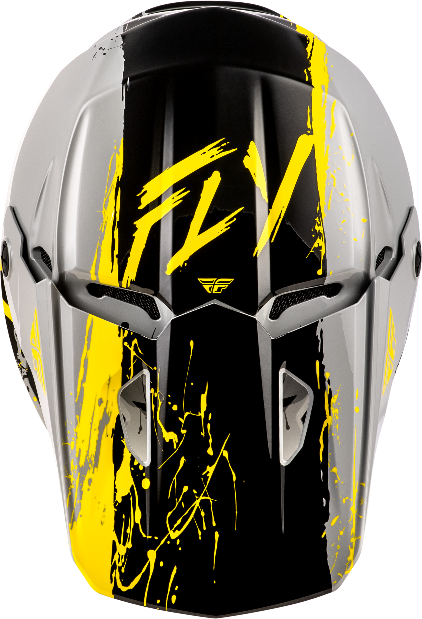 Fly Racing Youth Kinetic Drip Helmet Grey/Black/Yellow - Off-Road Youth Large Helmet