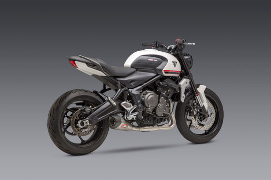 Yoshimura AT2 Race Full System Exhaust for Triumph Trident 660 - Matte Carbon Fiber End Cap
