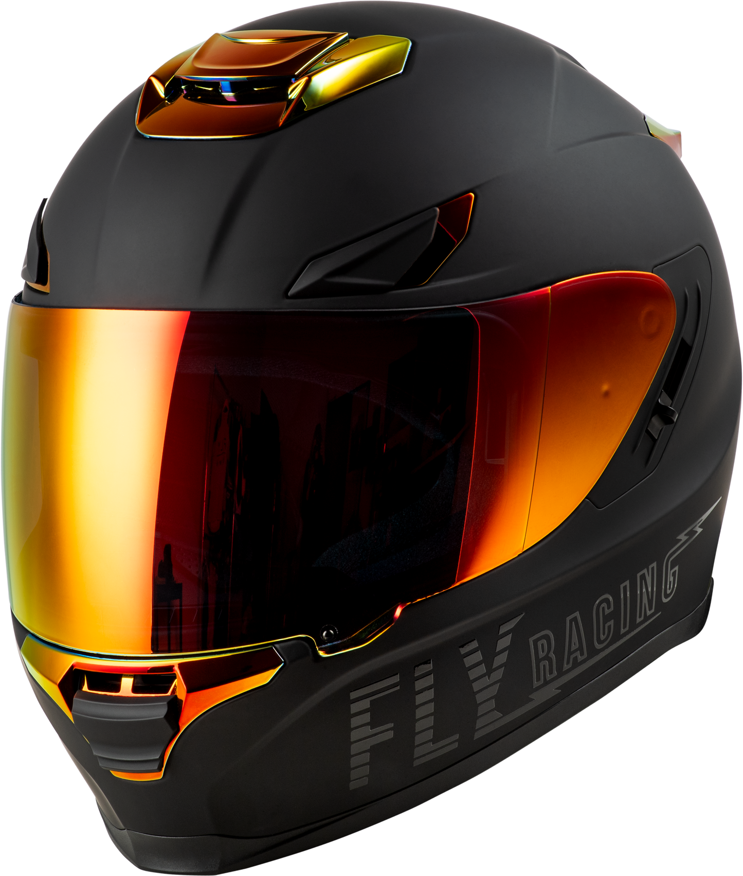 Fly Racing Sentinel Recon Helmet 2X-Large Matte Black with Fire Chrome Finish