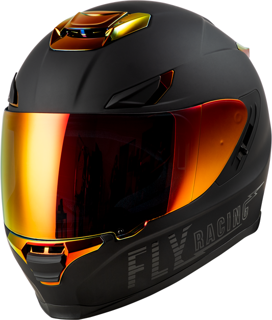 Fly Racing Sentinel Recon Helmet 2X-Large Matte Black with Fire Chrome Finish