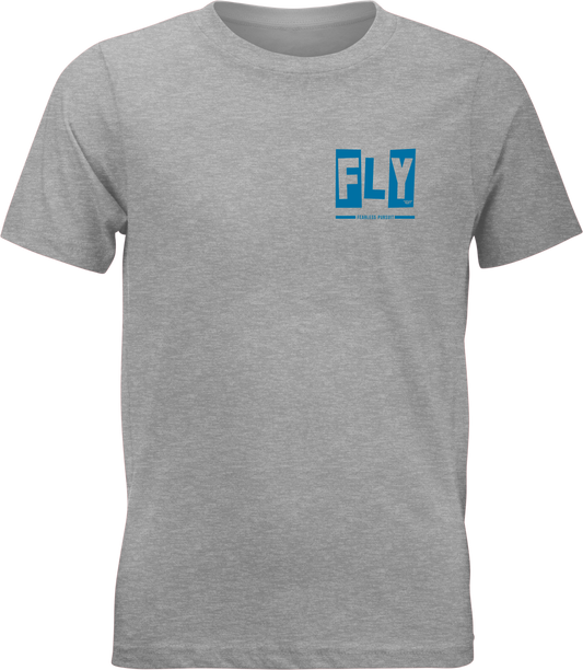 Fly Racing Youth Punk Tee in Grey, Small - Comfortable Short Sleeve Shirt for Young Riders