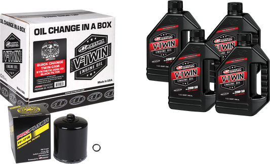 MAXIMA V-Twin Synthetic Oil Change Kit with Black Premium Oil Filter
