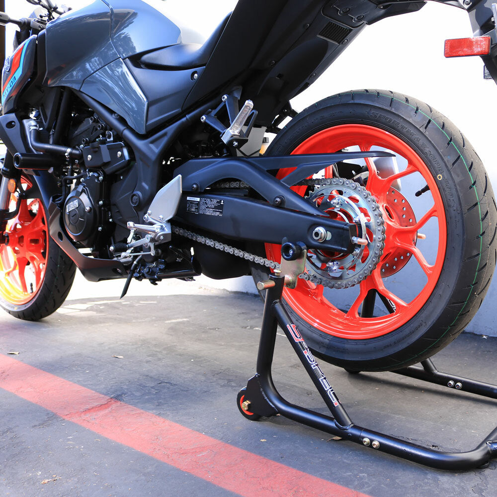 Shogun Swingarm Sliders Black for Yamaha MT-03 (2020-2023) – Body Protection and Spool Compatibility